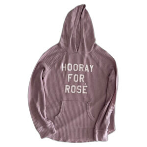 Grayson/Threads “Hooray for Rosé” Waffle-Knit Hoodie – Women’s L